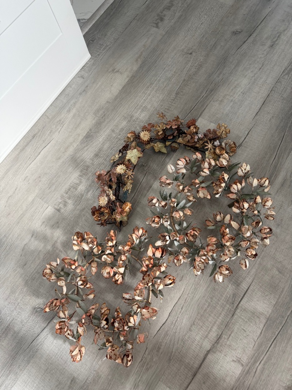 Anthropologie Terrian 2 Iron Rose Wreaths and Swag Gilded Botanicals